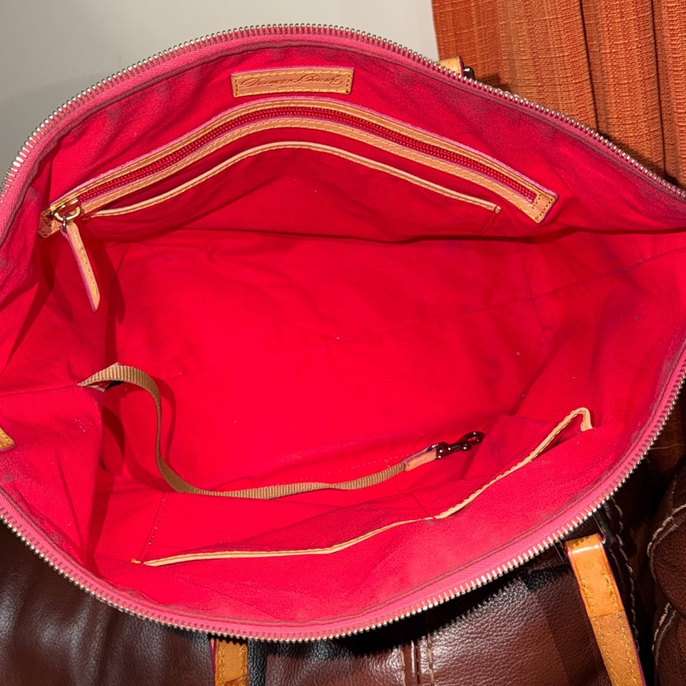 SOLD🔥🔥🔥Dooney & Bourke Pink Floral Zip Top Tote Shoulder Bag - Picture 12 of 14